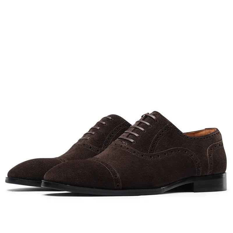 Menn Brogues Brune Utskårne Snøringer Casual Classic Dress Sko - Brun