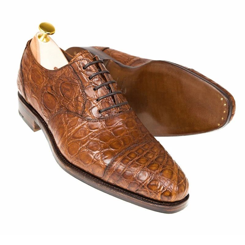 Menn Sko Bryllupsfest Best Man Shoe Håndlagde Formelle Designersko For - Brun