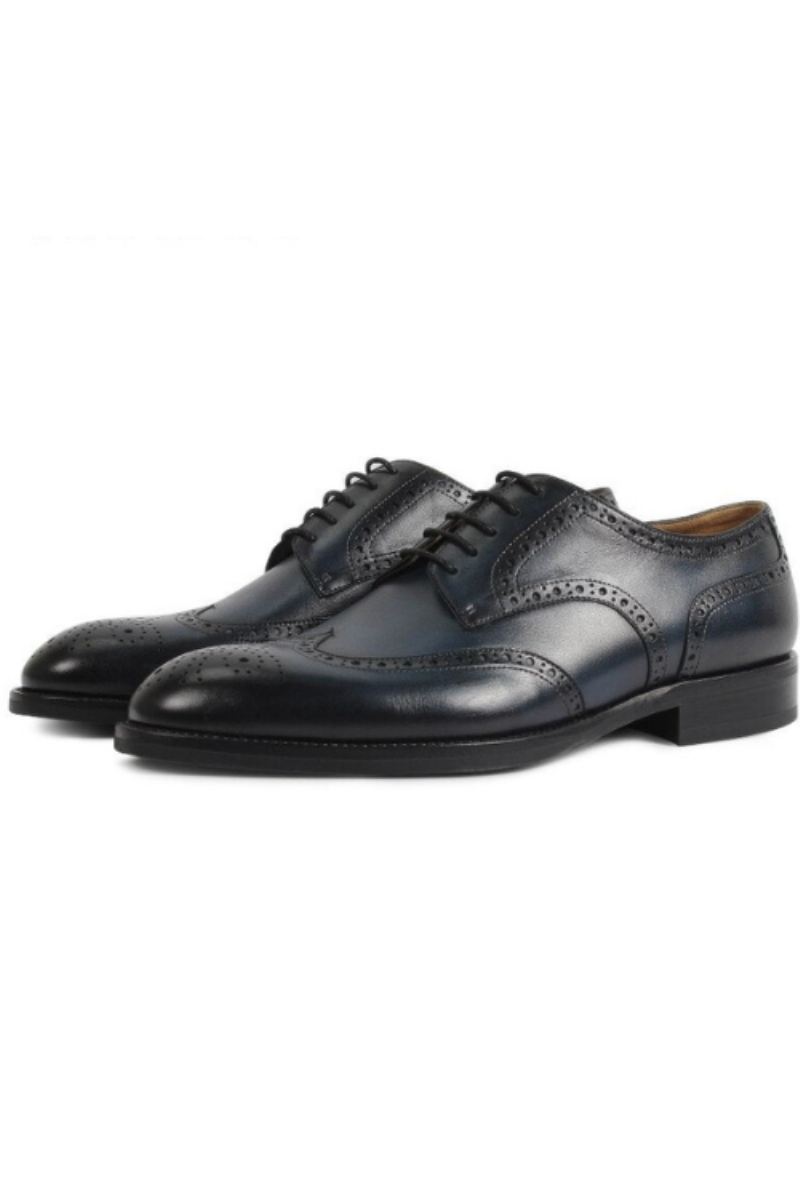 Menn Sko Håndlaget Mønster Design Luksus Skinn Klassisk Full Brogue Business Brudekjole Mann