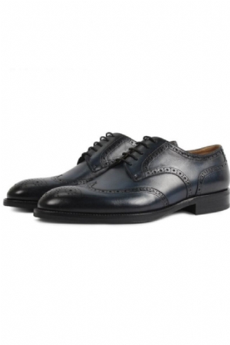 Menn Sko Håndlaget Mønster Design Luksus Skinn Klassisk Full Brogue Business Brudekjole Mann