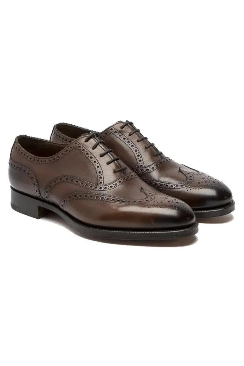 Oxford Brogue Style Brudekjole Formell Beste Sko Kontor Brudgom Håndlaget Business Designer Man Sko