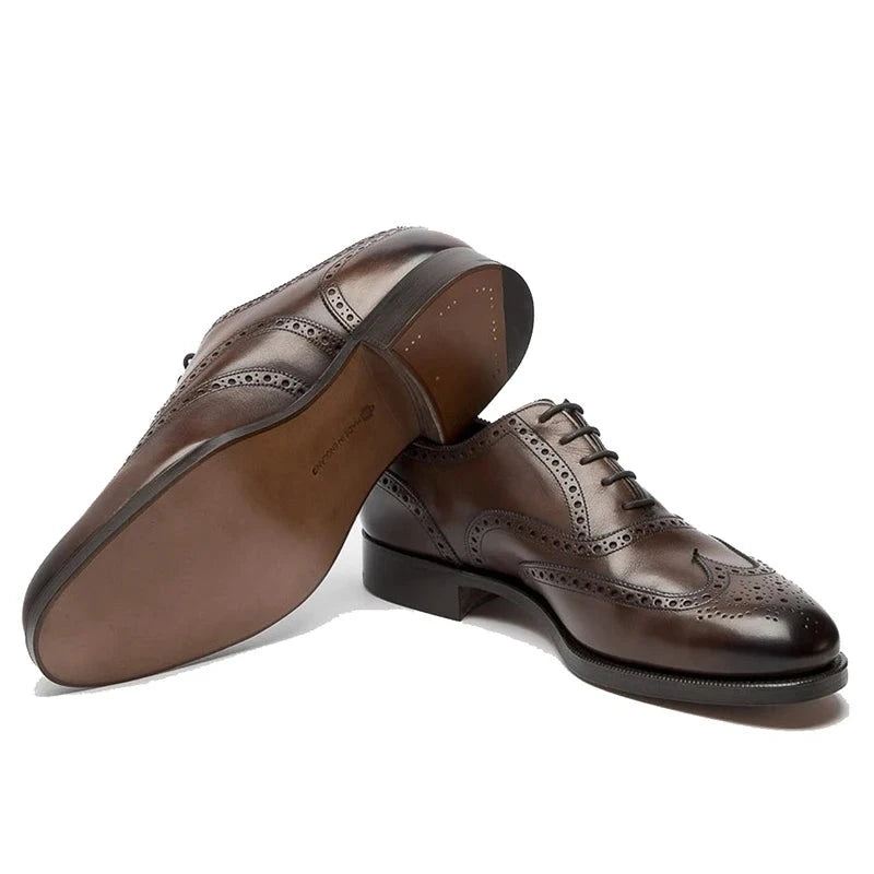 Oxford Brogue Style Brudekjole Formell Beste Sko Kontor Brudgom Håndlaget Business Designer Man Sko - Brun