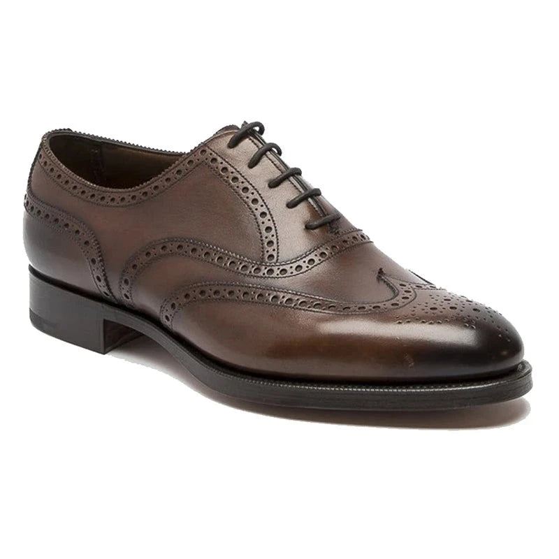 Oxford Brogue Style Brudekjole Formell Beste Sko Kontor Brudgom Håndlaget Business Designer Man Sko - Brun