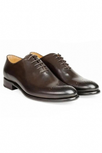 Oxford Dress Mann Business Shoe Håndlagde Sko Bryllup Solid Genuine Leather Best Menn Shoes