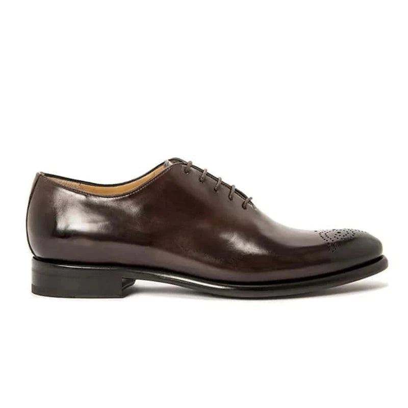 Oxford Dress Mann Business Shoe Håndlagde Sko Bryllup Solid Genuine Leather Best Menn Shoes - Kaffe