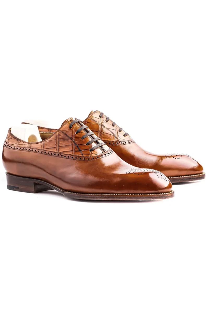 Oxford-kjole Brogue-stil Mannesko Ekte Skinnsko Beste Formelle Originale Forretningsdesignersko