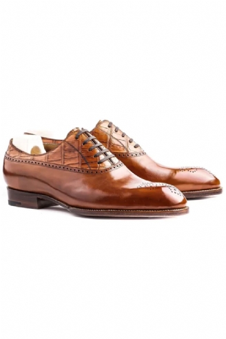 Oxford-kjole Brogue-stil Mannesko Ekte Skinnsko Beste Formelle Originale Forretningsdesignersko