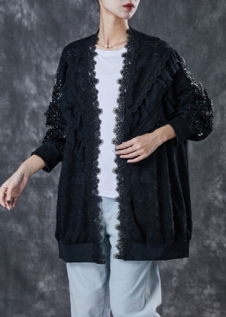 Bohemian Black Oversized Patchwork Blonde Cardigan Spring