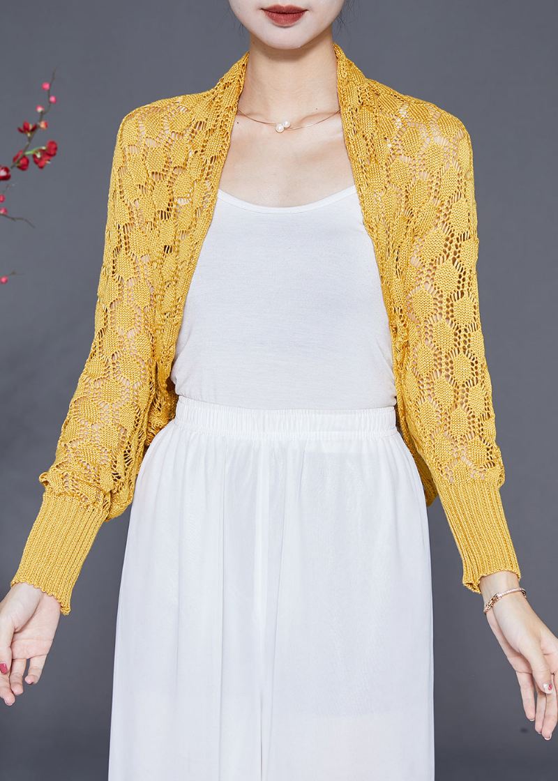 Elegant Gul Oversized Hollow Out Knit Cardigan Fall