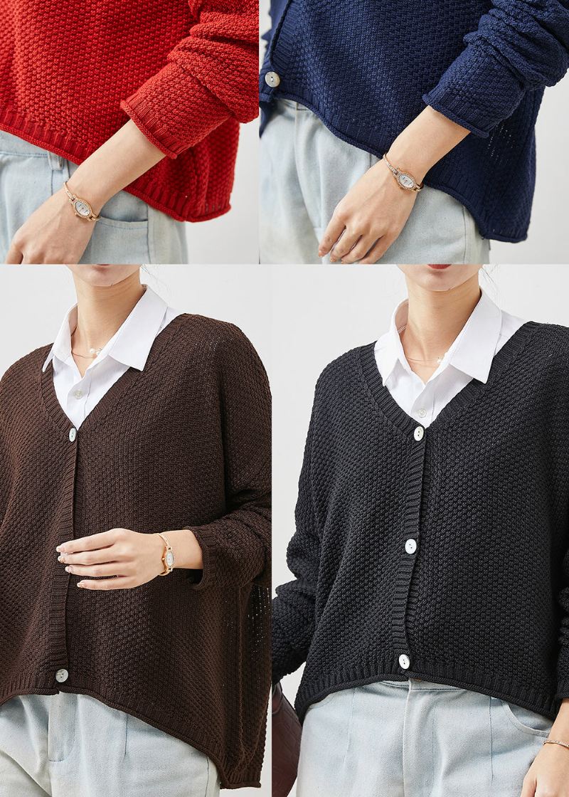 Mote Svart Oversized Button Knit Coat Spring - Cardigans for kvinner