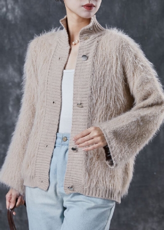 Vakker Khaki Thick Cozy Knit Cardigan Spring