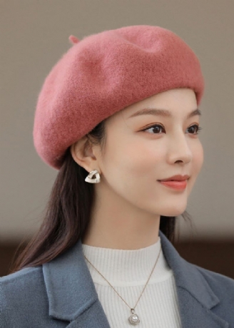 Boutique Allsidig Rosa Ull Beret Hat