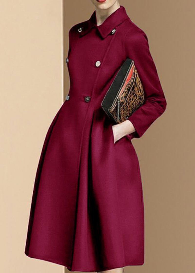 Boutique Mulberry Double Breast Slim Fit Ull Trench Winter