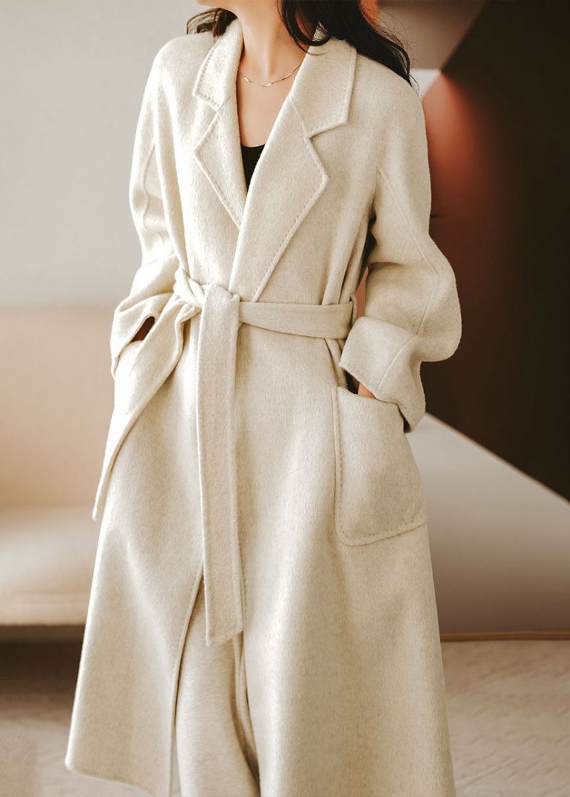 Luxy Lavendel Silke Ull Blended Trench Overcoat Ull Frakk Vinter - Lavendel