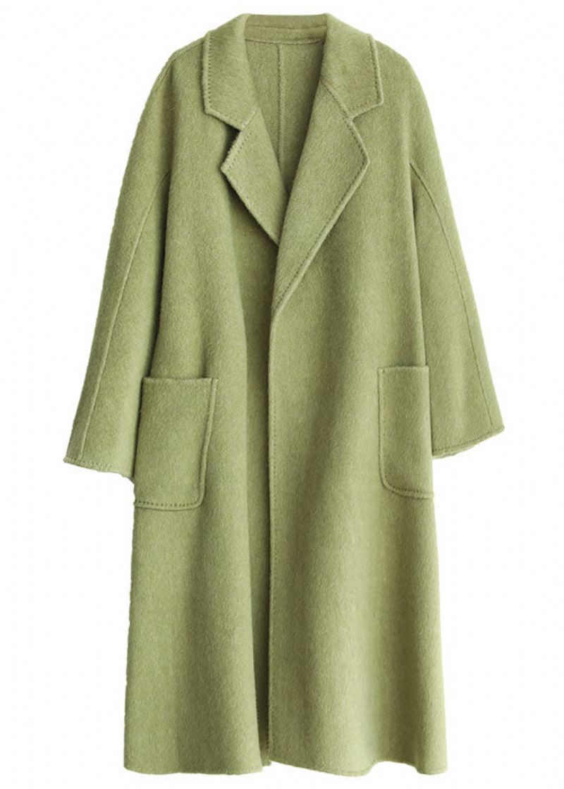 Luxy Lavendel Silke Ull Blended Trench Overcoat Ull Frakk Vinter - Lavendel