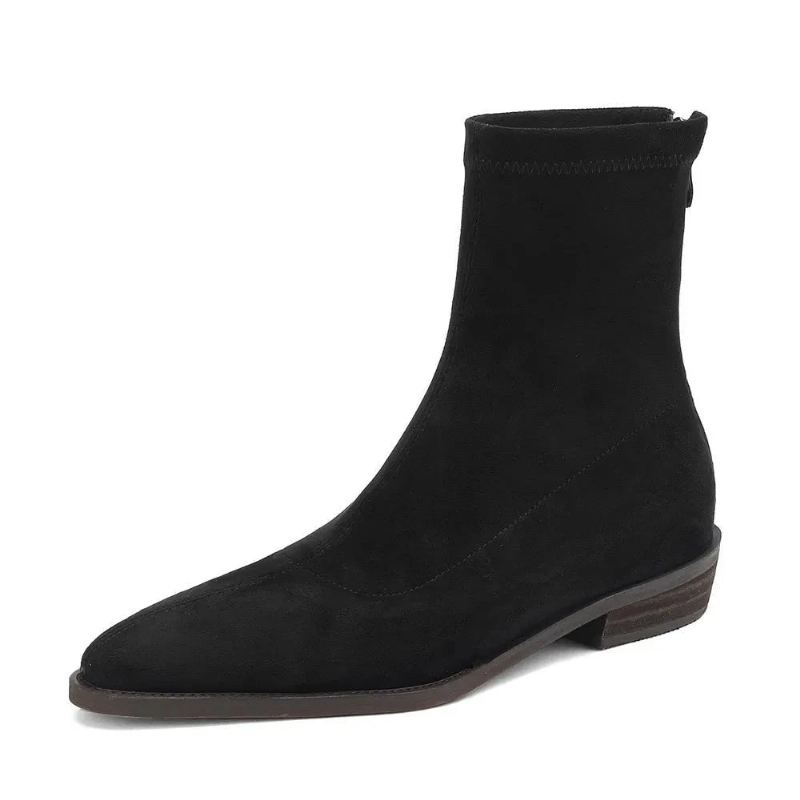 Dame Ankelstøvletter Stretchstøvler Casual Flock Boots - Grønn