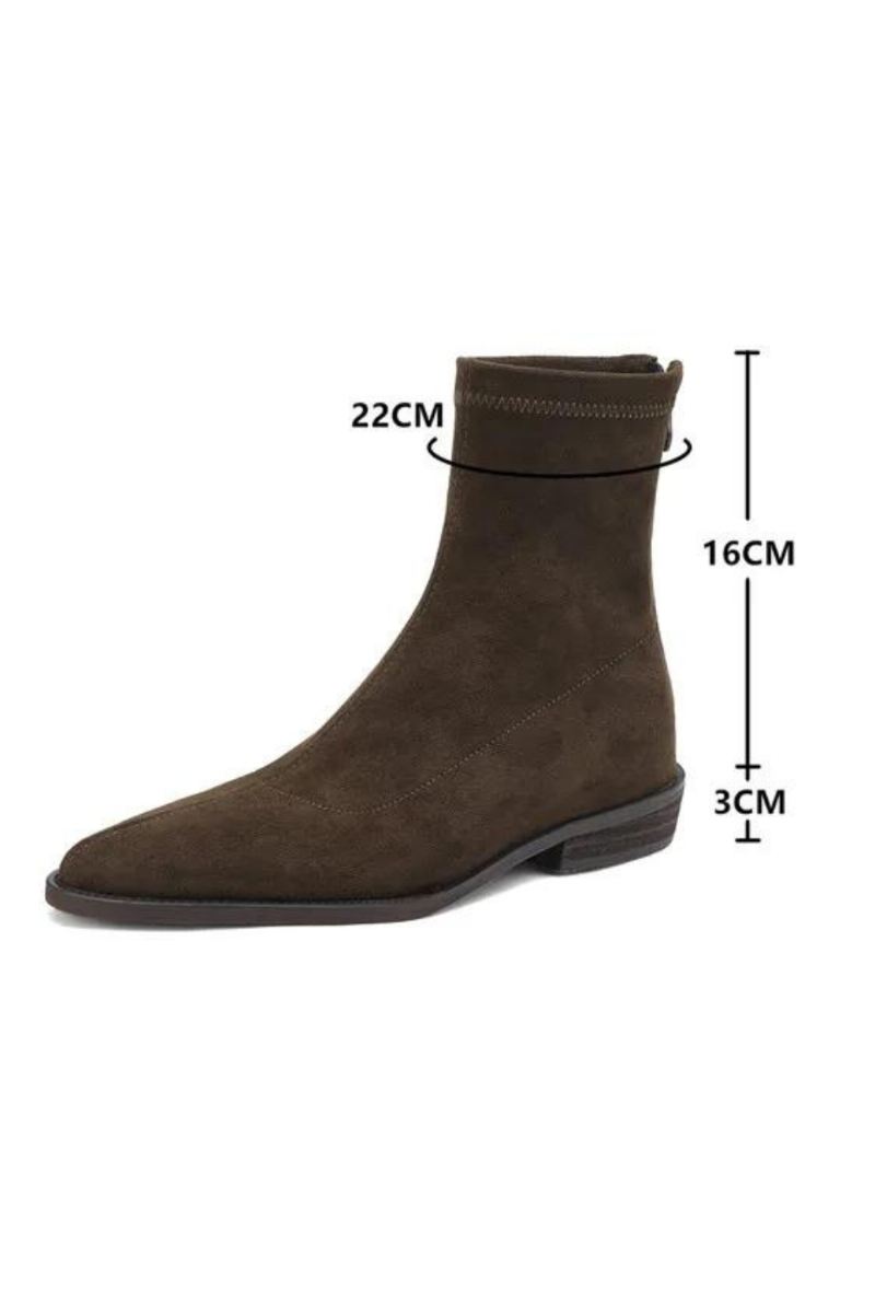 Dame Ankelstøvletter Stretchstøvler Casual Flock Boots - Grønn