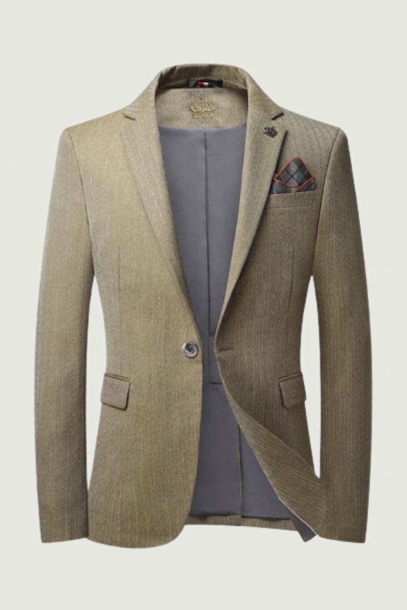 Casual Menn Blazer Cotton Slim Suit Mann Drakter Jakke Blazere Klær