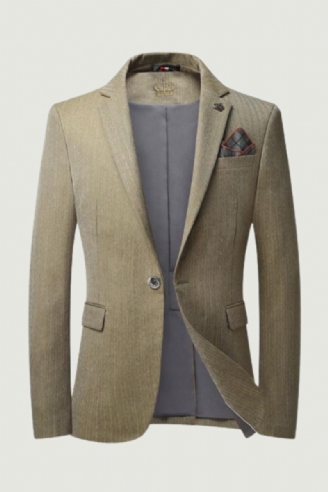 Casual Menn Blazer Cotton Slim Suit Mann Drakter Jakke Blazere Klær