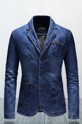 Denim Blazere Herre Kåpe Overdimensjonert Vår Høst Fritids Blazer Klær Yttertøy Jakke