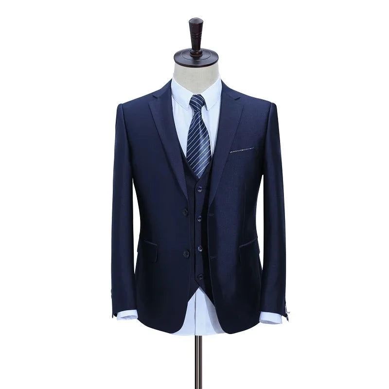 Herredresser Slim Custom Fit Tuxedo Business Dress Wedding Blazer - Blå