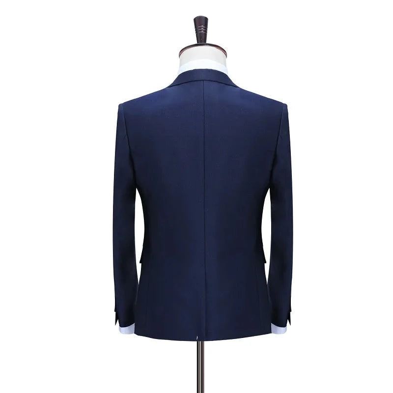 Herredresser Slim Custom Fit Tuxedo Business Dress Wedding Blazer - Blå