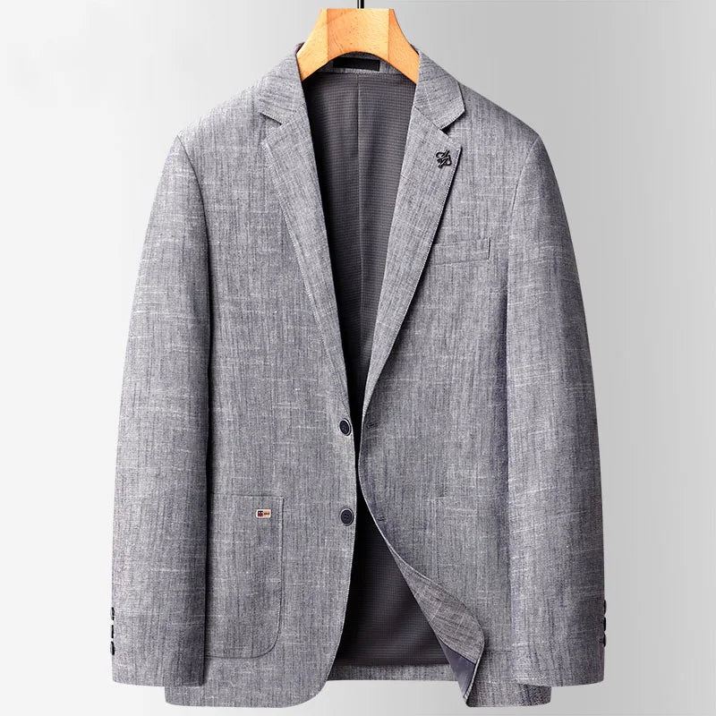 Lin Blazere Herre Løse Business Casual Suit Jakke Luksus Outdoor Coats Vårdresser For Menn - Blå