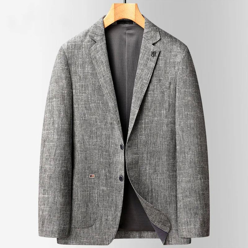 Lin Blazere Herre Løse Business Casual Suit Jakke Luksus Outdoor Coats Vårdresser For Menn - Blå