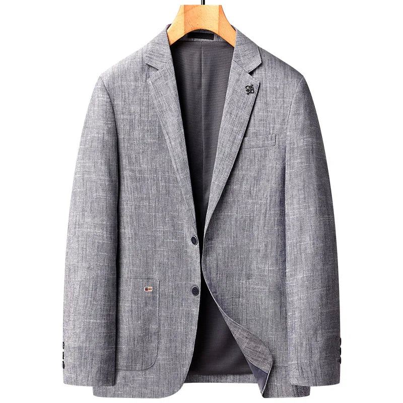 Lin Blazere Herre Løse Business Casual Suit Jakke Luksus Outdoor Coats Vårdresser For Menn - Blå