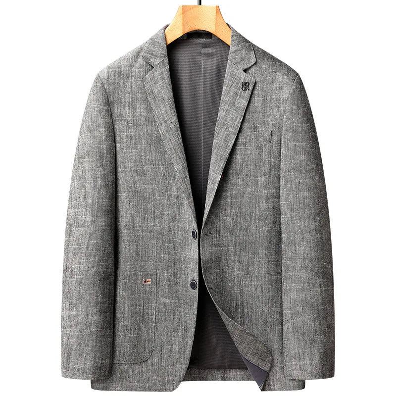 Lin Blazere Herre Løse Business Casual Suit Jakke Luksus Outdoor Coats Vårdresser For Menn - Blå