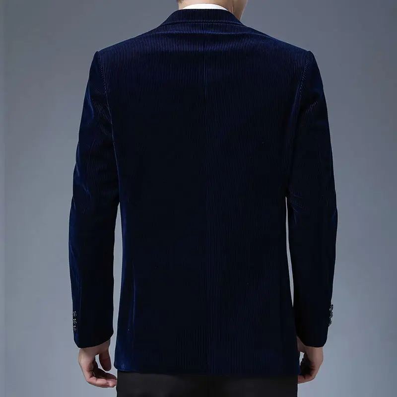 Mannlige Fritidsdressjakker Blazer For Menn Bryllup Slim Fit Outwear Wick Blazere Elegante Kåper - Marineblå