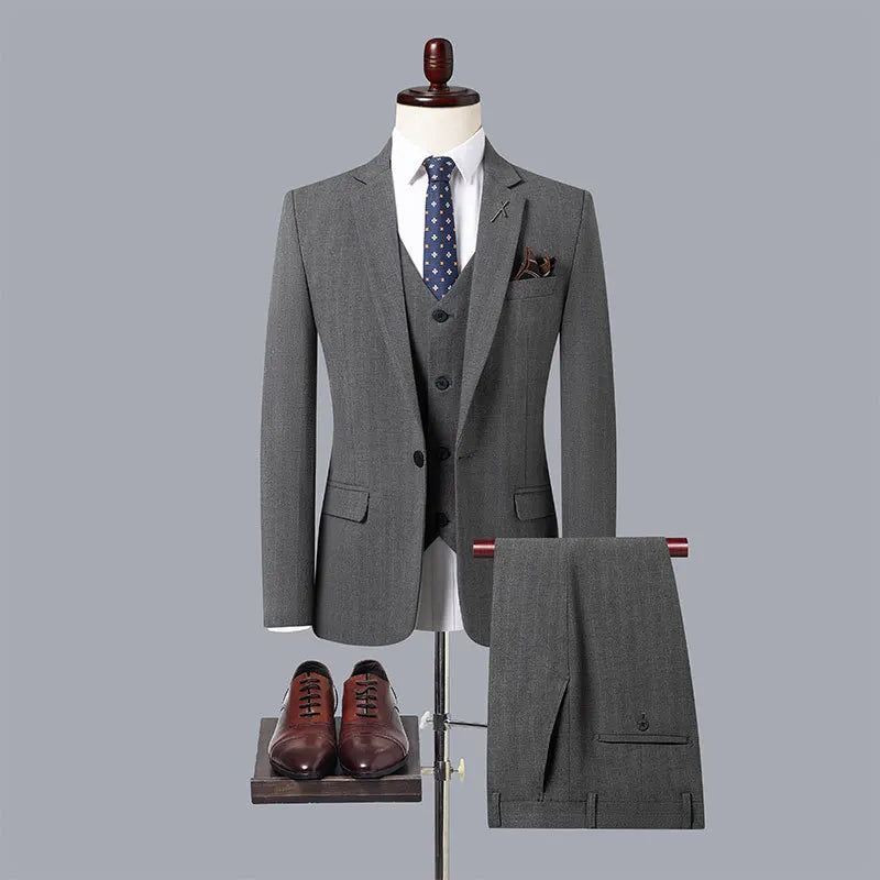 Menn British Slim Formal Klassisk Gentleman Blazer Mann Solid Casual Drakter - Lys Grå