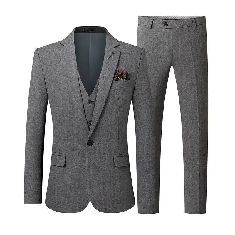 Menn British Slim Formal Klassisk Gentleman Blazer Mann Solid Casual Drakter - Lys Grå