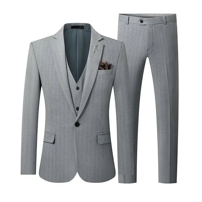 Menn British Slim Formal Klassisk Gentleman Blazer Mann Solid Casual Drakter - Lys Grå