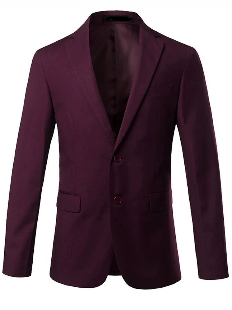 Menns Smart Casual Blazer Formell Business Brudgommen Brudekjole Vis Sosiale Topper Dressjakke - Grå