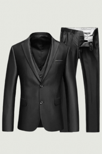 Slim Fit Drakter Herre Hakk Lapel Business Bryllup Brudgommen Fritid Tuxedo Siste Frakkbuksedesign