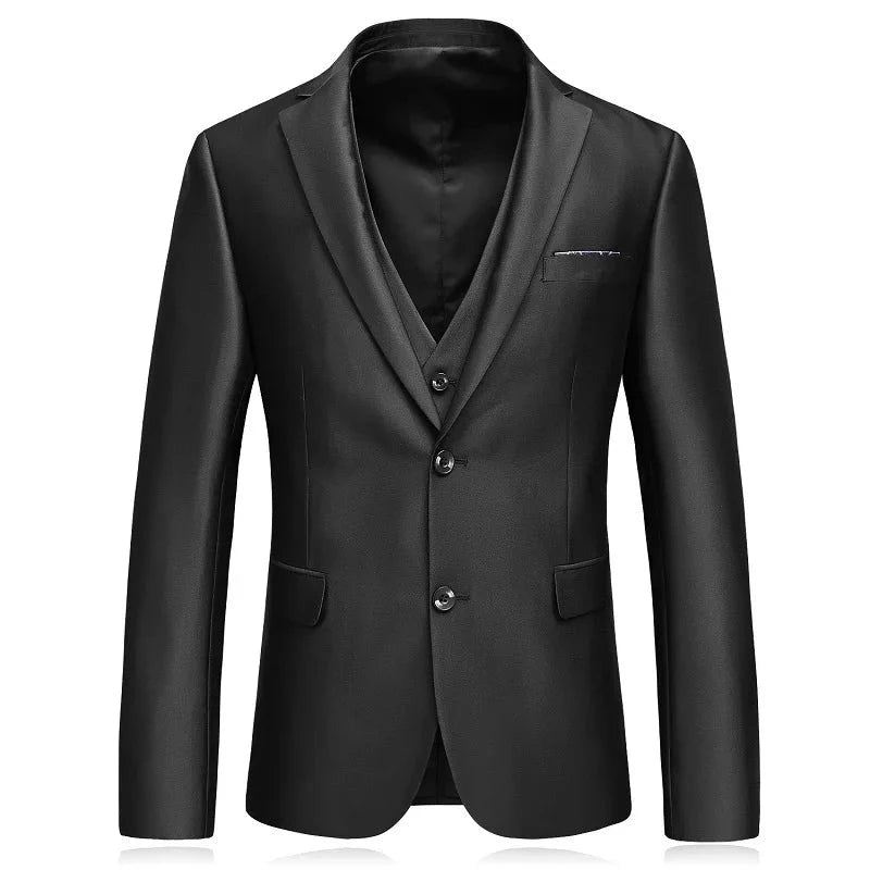 Slim Fit Drakter Herre Hakk Lapel Business Bryllup Brudgommen Fritid Tuxedo Siste Frakkbuksedesign - Svart