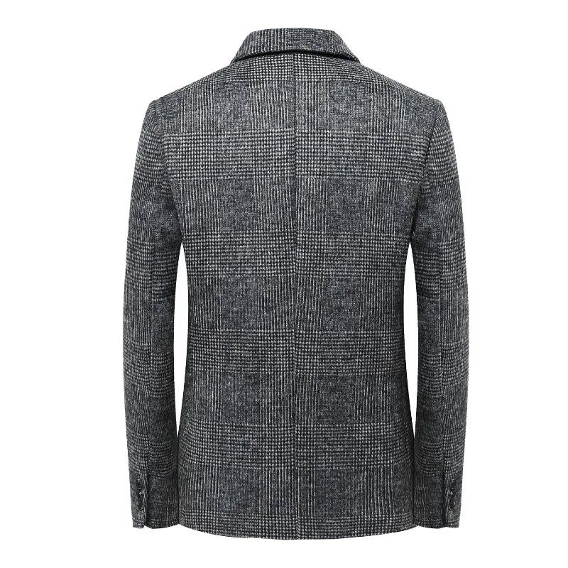 Ull Varme Menn For Blazer Høst Vinter Smart Casual Klassisk Single Breasted - Grå