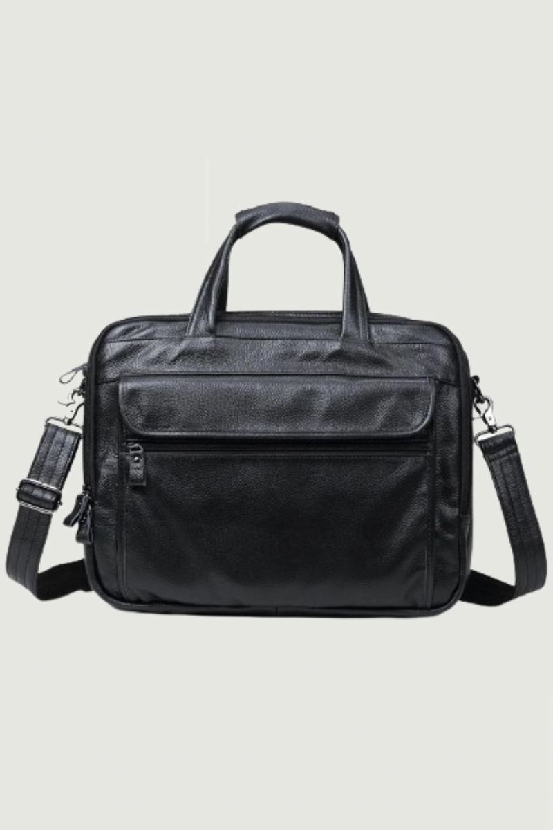 Kofferter I Ekte Skinn 15 Tommer Bærbar Håndveske Dokumentveske Herre Business Crossbody Bag Tote Messenger Skuldervesker - Grønn