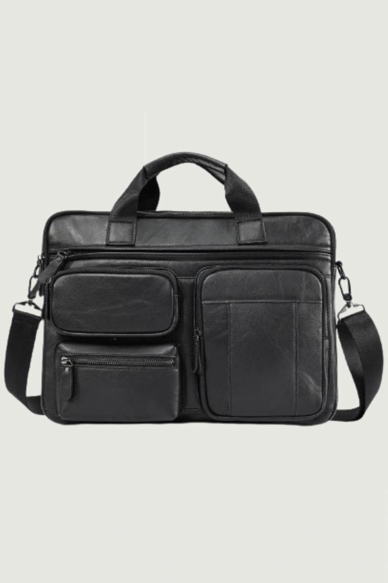 Menn Business Koffert Bærbar Pc Kontor Messenger Bag Skulderveske Håndvesker - Brun