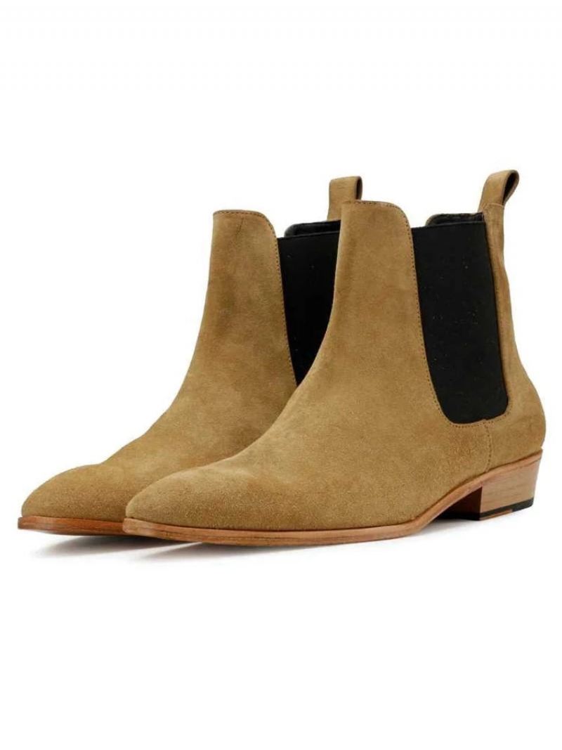 Chelsea Boots Håndlagde Vinter Herre Sko Add Velvet Work Basic Designer Sko