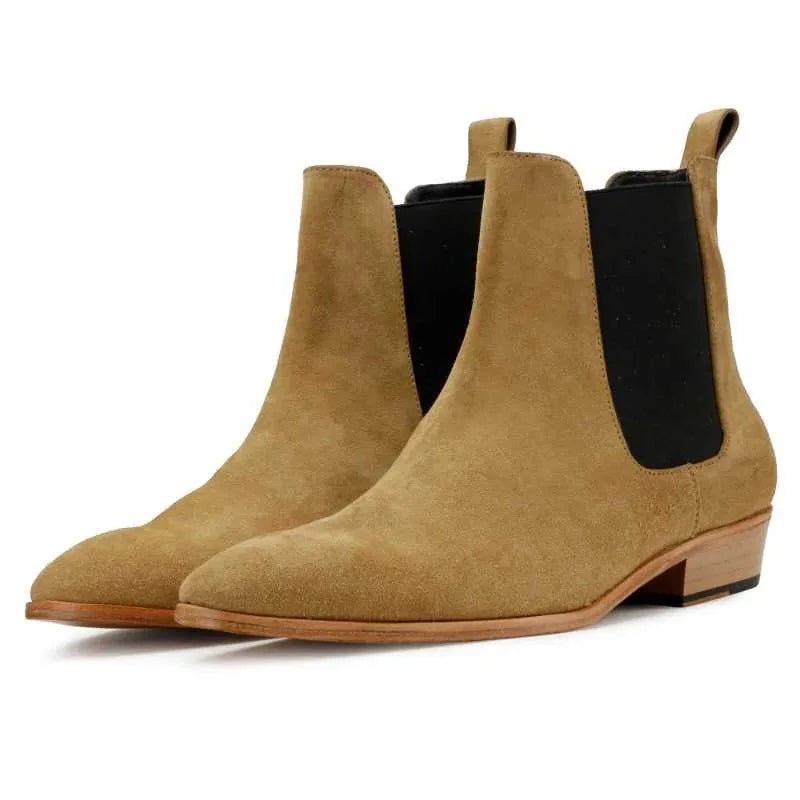 Chelsea Boots Håndlagde Vinter Herre Sko Add Velvet Work Basic Designer Sko - Brun