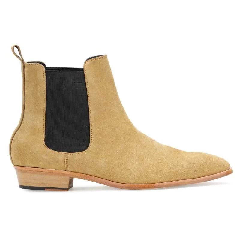 Chelsea Boots Håndlagde Vinter Herre Sko Add Velvet Work Basic Designer Sko - Brun