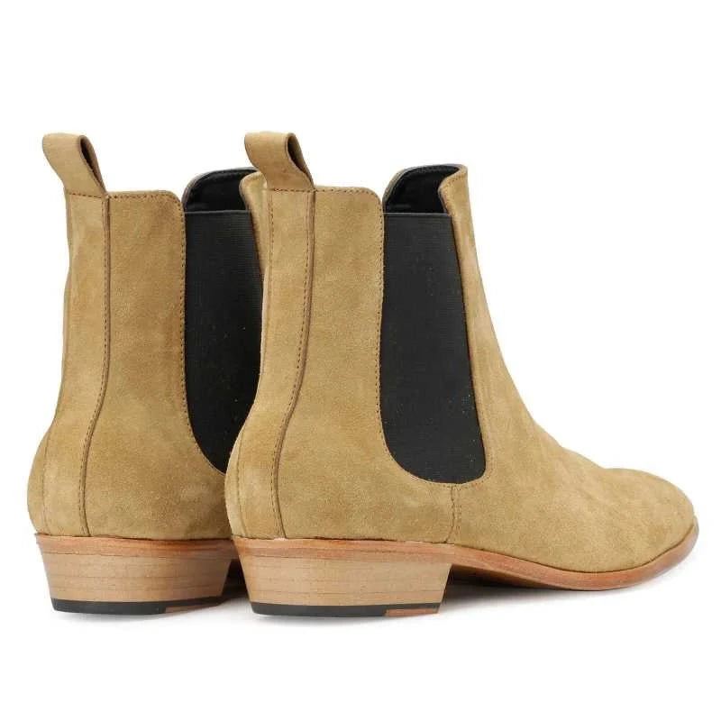 Chelsea Boots Håndlagde Vinter Herre Sko Add Velvet Work Basic Designer Sko - Brun