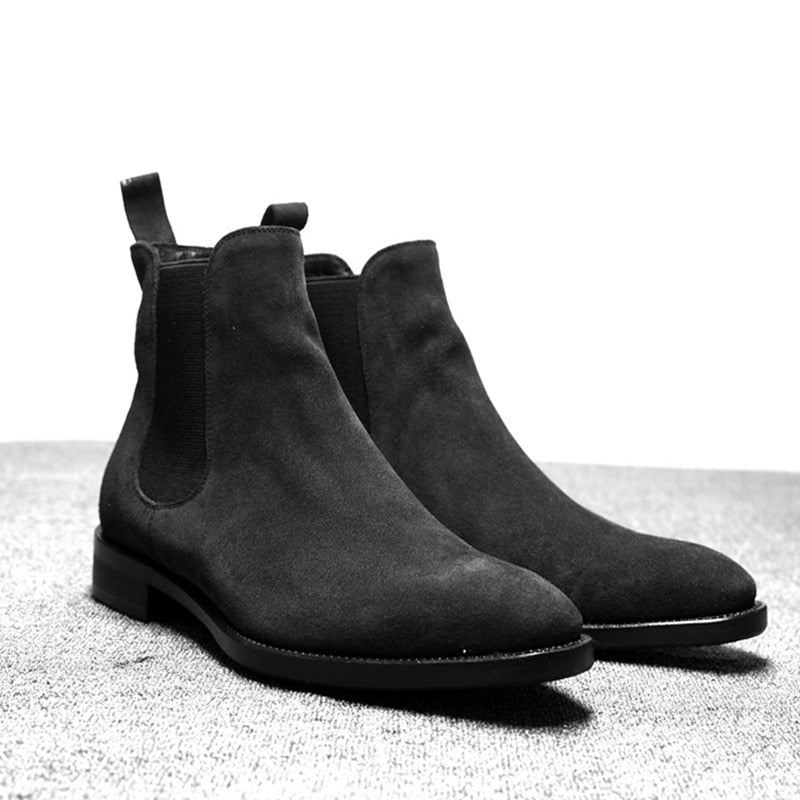 Menn Chelsea Boots Vår Høst Høy Hjelp Klassisk Stil Casual Sko - Svart