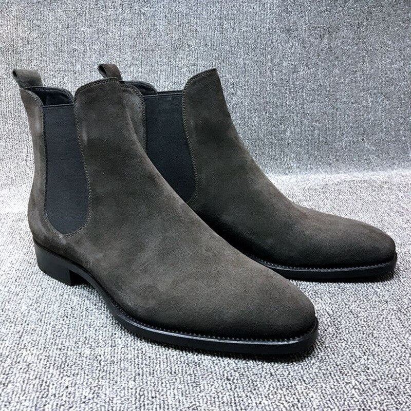 Menn Chelsea Boots Vår Høst Høy Hjelp Klassisk Stil Casual Sko - Svart