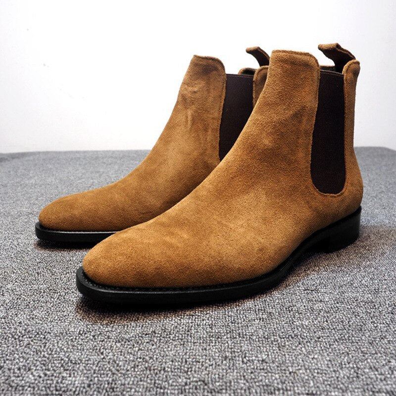 Menn Chelsea Boots Vår Høst Høy Hjelp Klassisk Stil Casual Sko - Svart