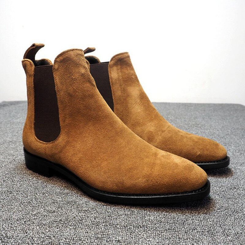 Menn Chelsea Boots Vår Høst Høy Hjelp Klassisk Stil Casual Sko - Svart