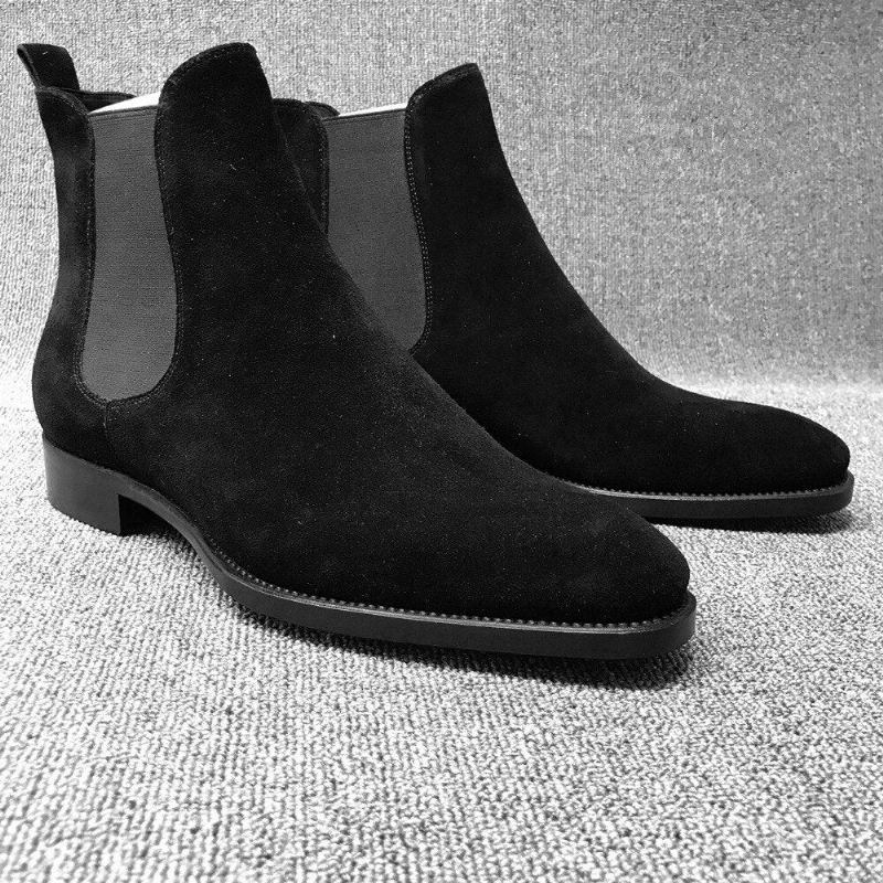 Menn Chelsea Boots Vår Høst Høy Hjelp Klassisk Stil Casual Sko - Svart