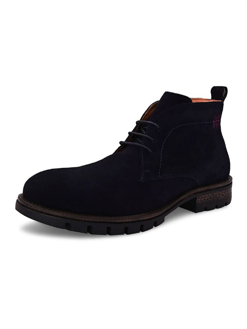 Menn Chelsea Boots Vår Høst Høy Hjelp Klassisk Stil Uformell - Svart